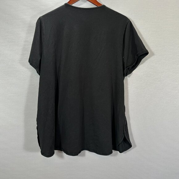 J Jill Fit Shirttail Tee Womens XL Black Pima Cotton Stretch Short Sleeve Top - Picture 5 of 5